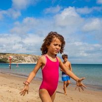 Swanage - 31 August 2016 / Alana on the beach of Swanage