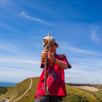 Lulworth Cove - 01 September 2016 / Oscar and his home made Bow