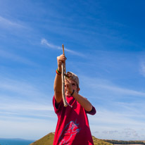 Lulworth Cove - 01 September 2016 / Oscar and his home made Bow