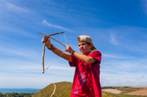 Lulworth Cove - 01 September 2016 / Oscar and his home made Bow