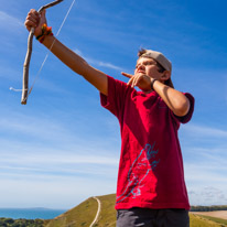 Lulworth Cove - 01 September 2016 / Oscar and his home made Bow