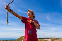 Lulworth Cove - 01 September 2016 / Oscar and his home made Bow