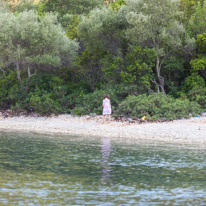 Kalamos - 23 August 2017 / Alana on the beach preparing our barbecue