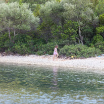 Kalamos - 23 August 2017 / Alana on the beach preparing our barbecue