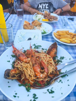 Kalamos - 24 August 2017 / Us at the restaurant on the seafront