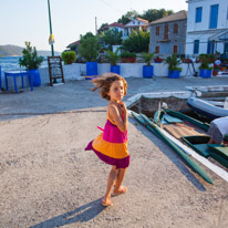 Kalamos - 24 August 2017 / Alana dancing a bit on our way to the restaurant..