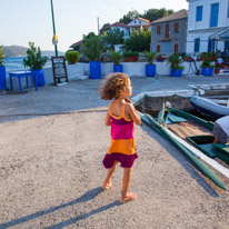 Kalamos - 24 August 2017 / Alana dancing a bit on our way to the restaurant..