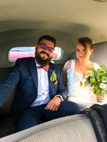 Theo and Flavie's wedding - 09 September 2017 / Theo and Flavie in the car