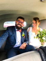 Theo and Flavie's wedding - 09 September 2017 / Theo and Flavie in the car