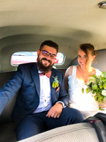 Theo and Flavie's wedding - 09 September 2017 / Theo and Flavie in the car