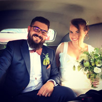 Theo and Flavie's wedding - 09 September 2017 / Theo and Flavie in the car